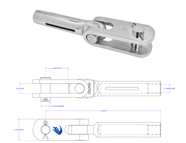 Navtec Rigging Toggle NAVTEC D531 & D530 Rod Eye End with Toggle | Hayn